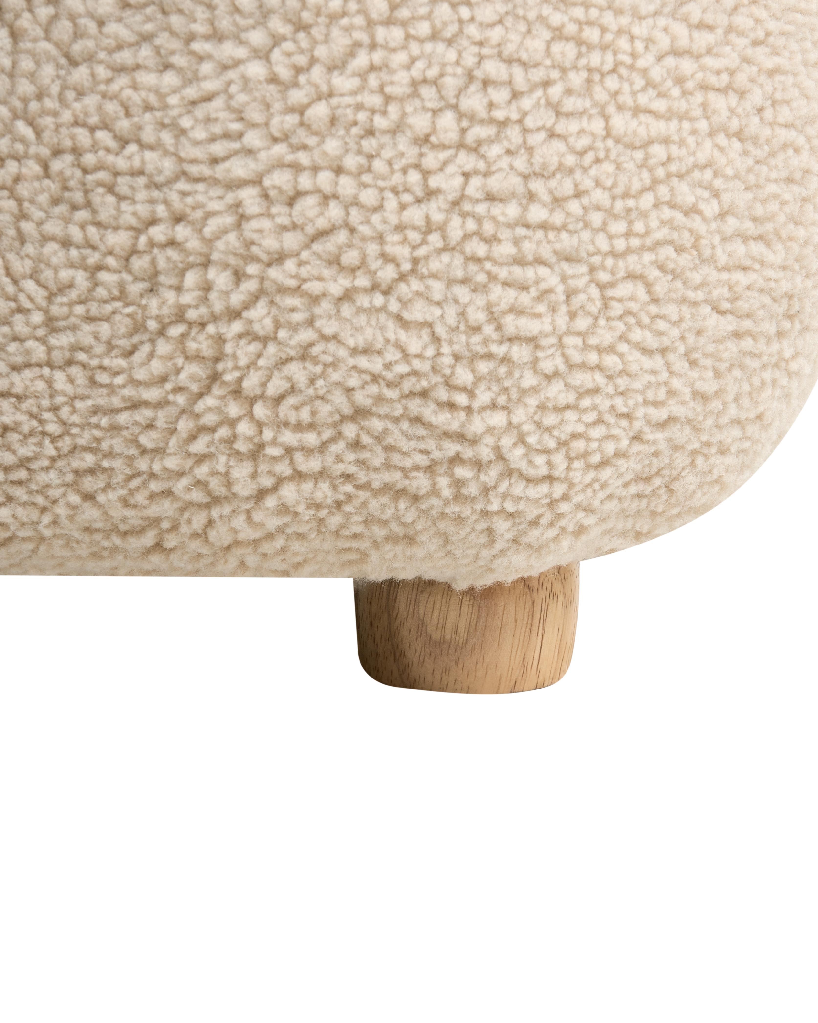 Kinderfauteuil Eenhoorn LULEA Bouclé Lichtbeige