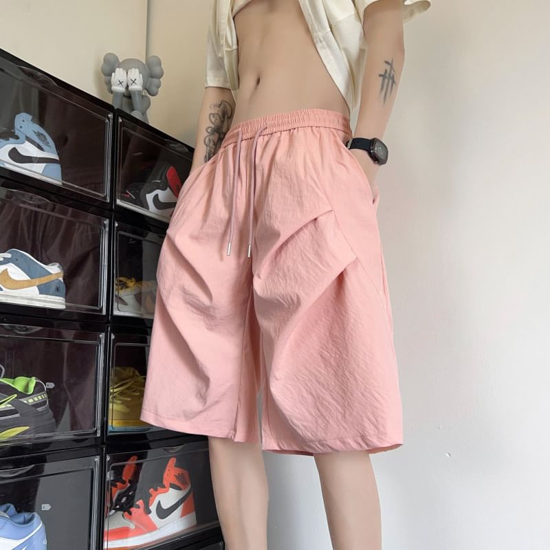 emeisa - Effen shorts met trekkoord in de taille