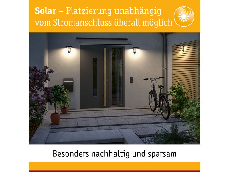 Pauleen Stehleuchte Solar Sunshine Coziness, Schwarz / Grau Solarbetriebene Deko-Leuchte