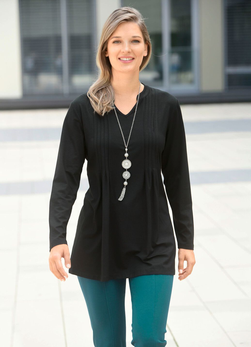 Shirt mit Stehkragen in 2 Farben