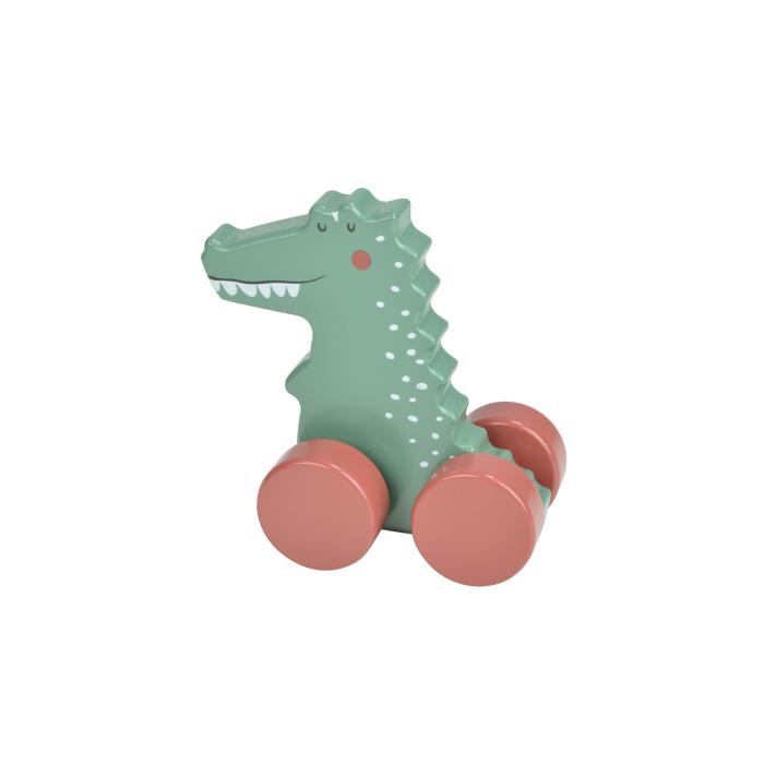 JOUET EVEIL BOIS AVEC ROULETTES 10X5X10CM CROCODILE