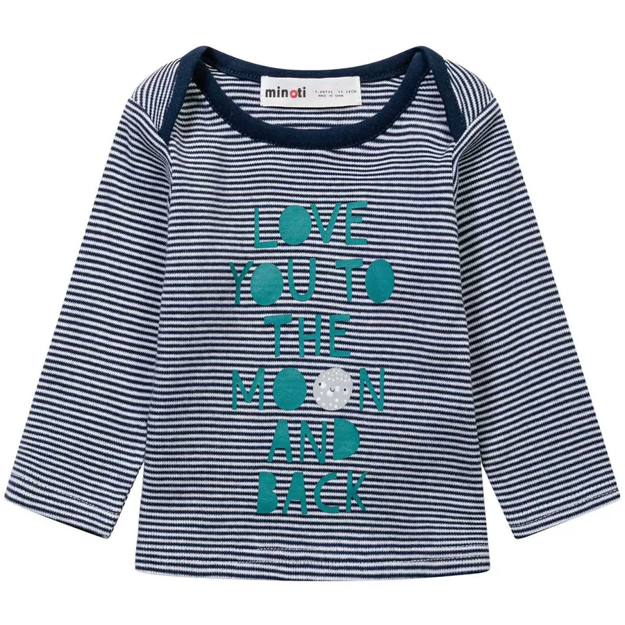 MINOTI 3er-Pack Longsleeves WeißDunkelblau