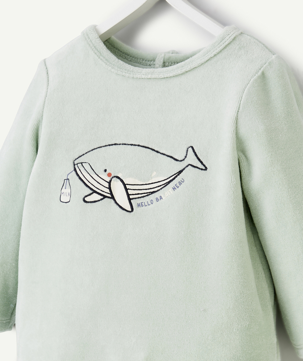 DORS BIEN EN FIBRES RECYCLÉES EN VELOURS VERT BALEINE