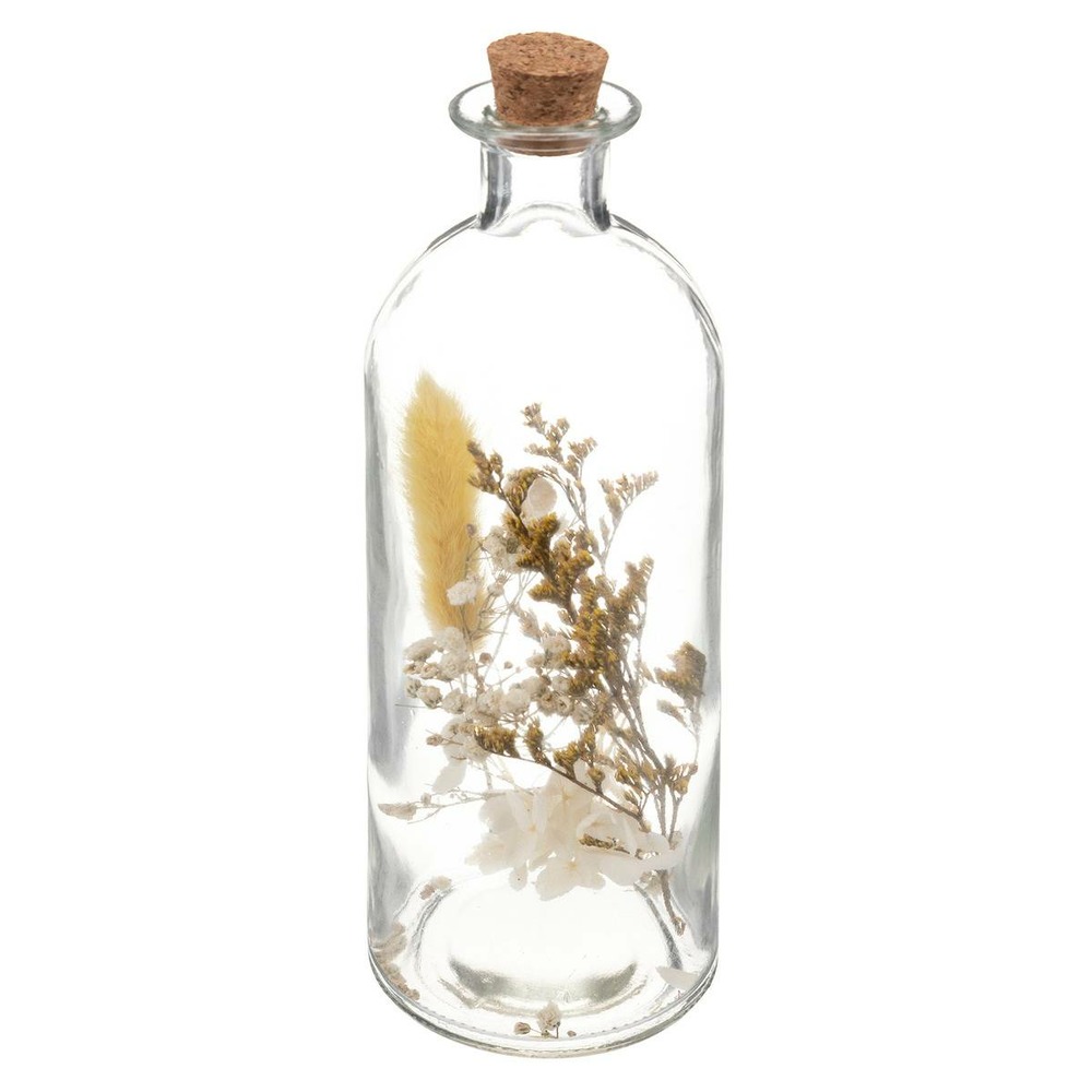 Fleurs séchées dans bouteille en verre d 7 x h 21 cm