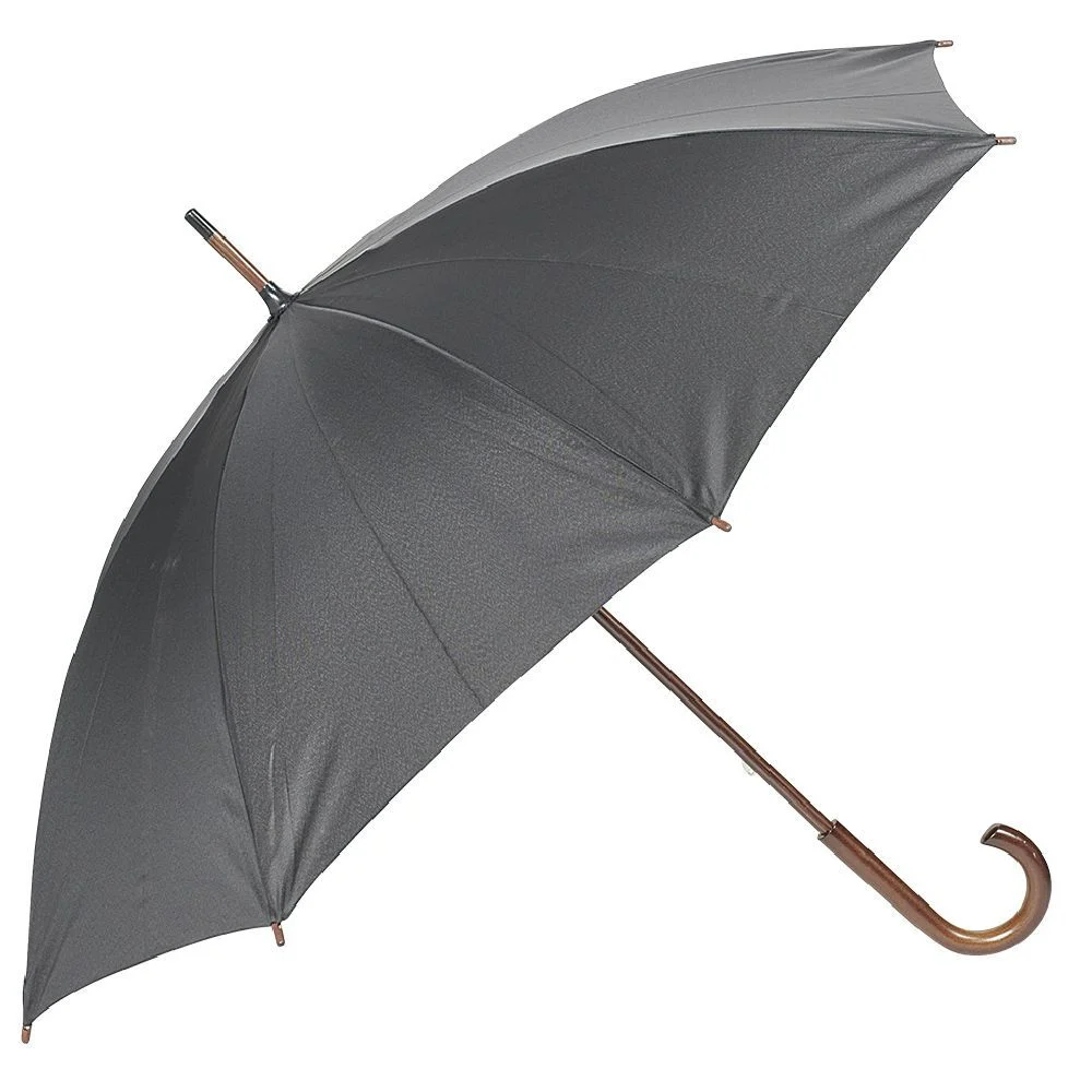 Parapluie canne gris foncé