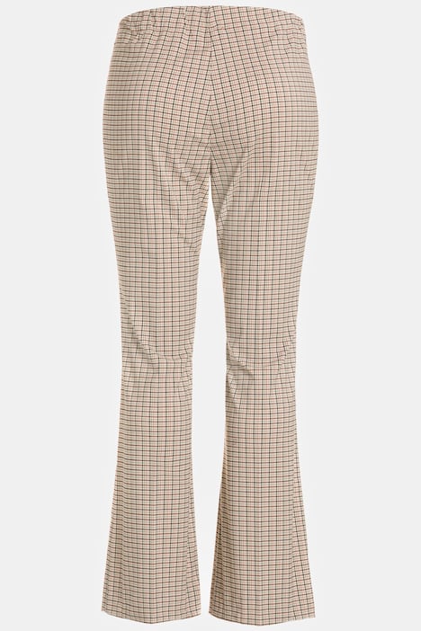 Bootcut-Hose, Karo, Bügelfalten, Komfortbund