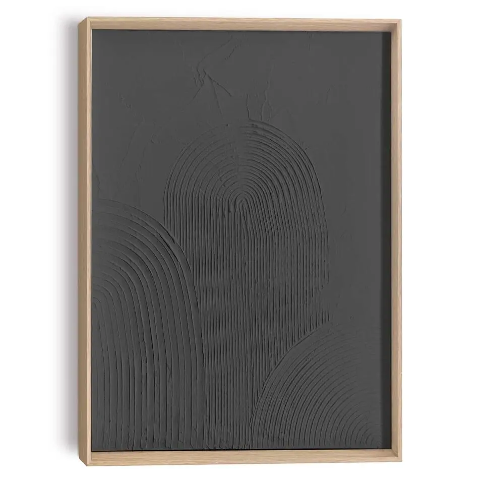 Schilderij 3D Art Arches - charcoal - 40x30cm - Zwart
