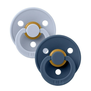 BIBS Fopspeen 0-6 Maanden Dusty Blue/Steel Blue 2ST