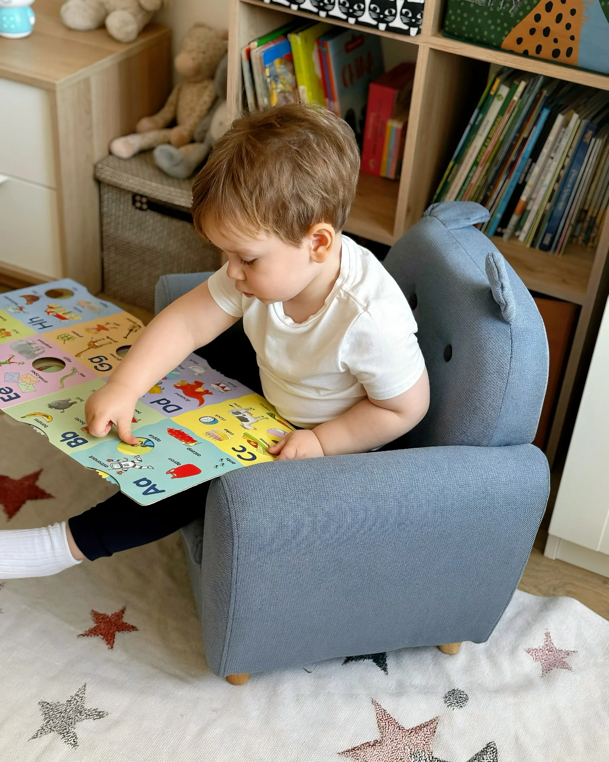 Kindervloerkleed ALPOUD Wit 140 x 200 cm Katoen