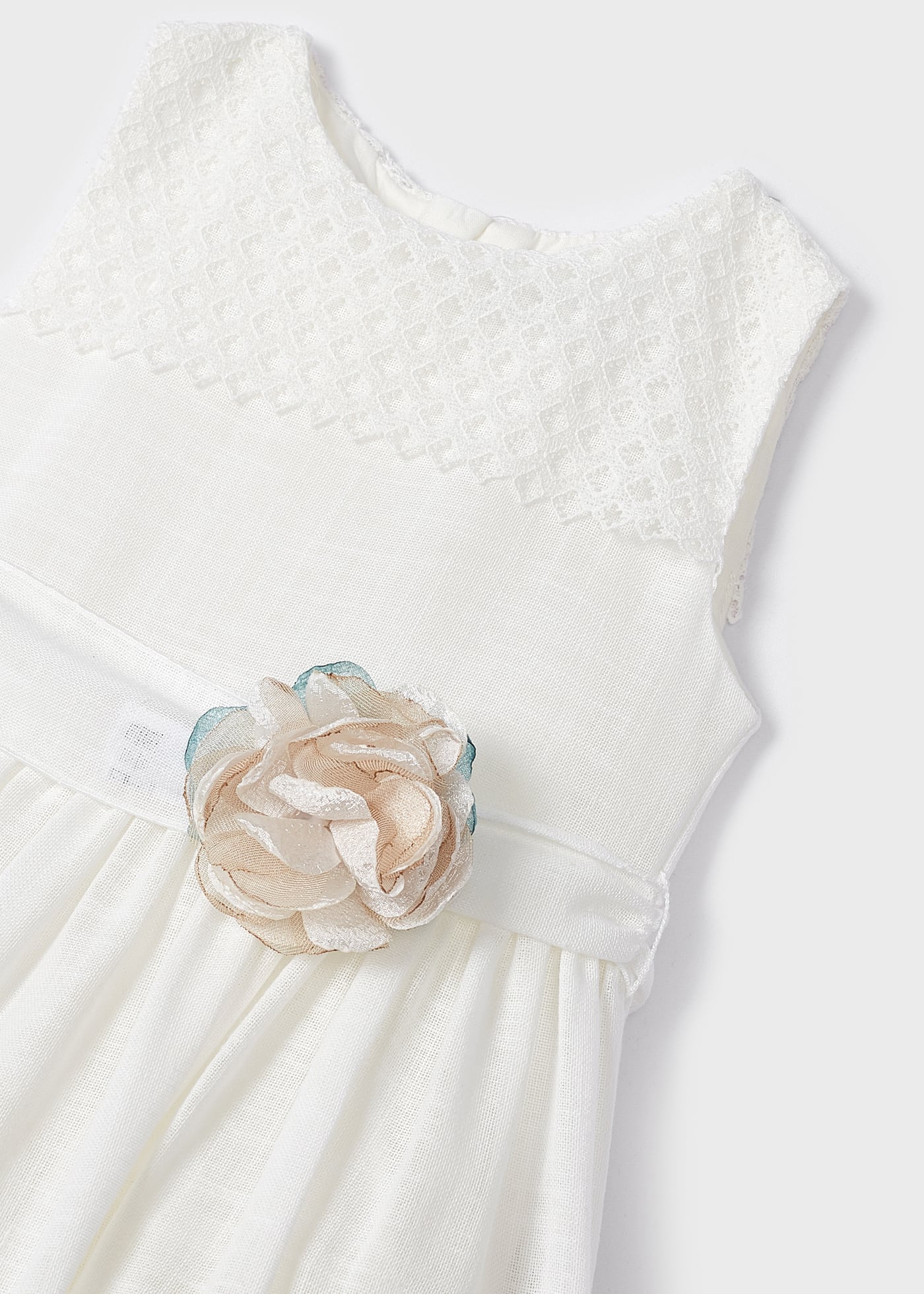Vestido de guipure combinado para menina
