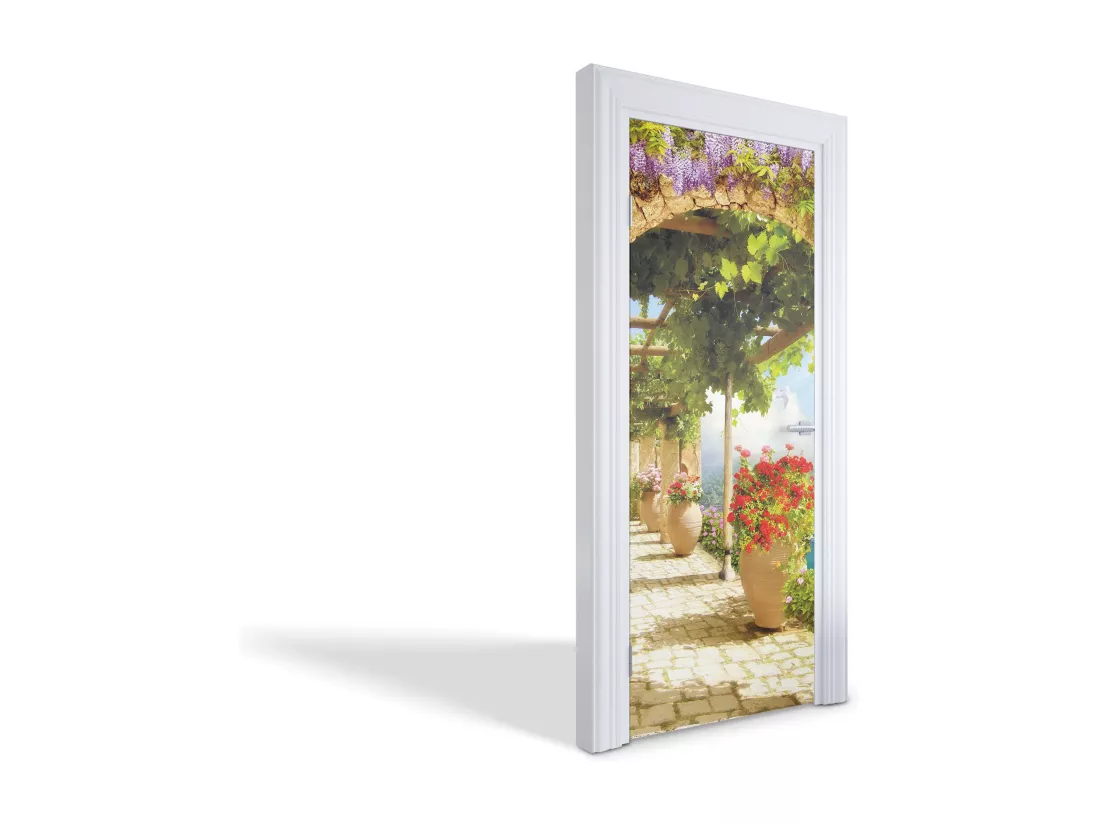 Papier peint photo pour portes intérieures - Jardin méditerranéen 75x205 cm