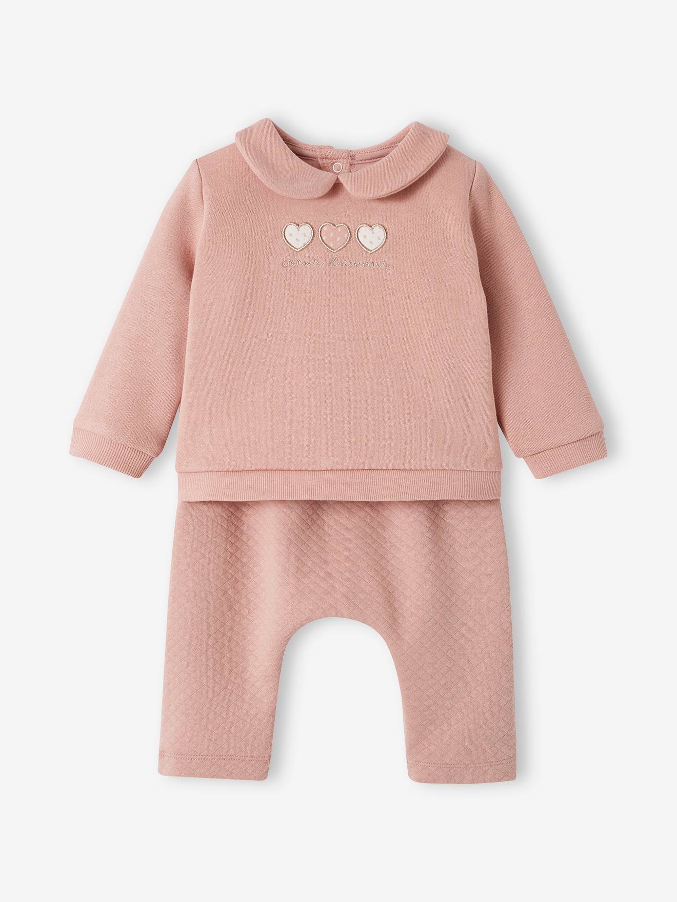 Roupa de bebê: moletom e calça bege