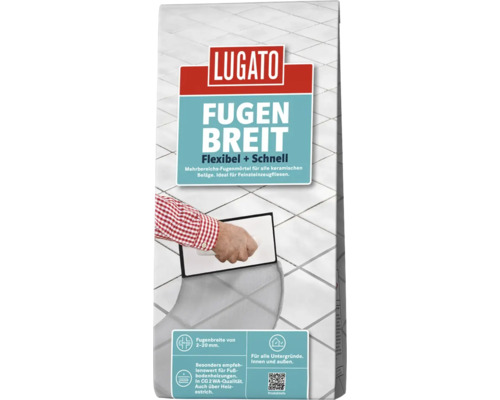 Lugato Voegmortel, Breed, Flexibel + Snel, Grijs, 5 kg