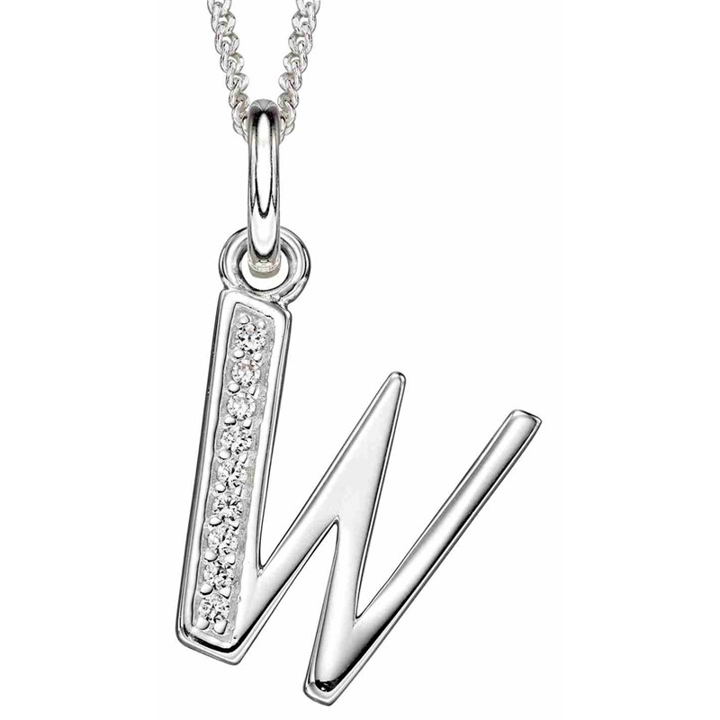 Collier lettre W en argent 925