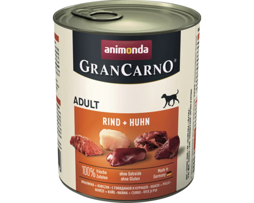 Animonda Gran Carno Original Adult natvoer voor honden, rund + kip, 800 g