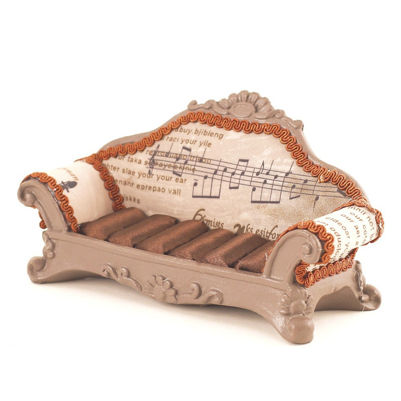 Porte bijoux bagues canapé notes de musique Brun