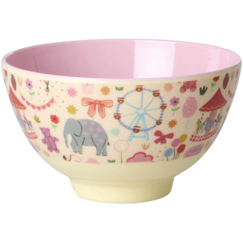 Køb Rice Fun Fair Print Pink Melamine Skål Small