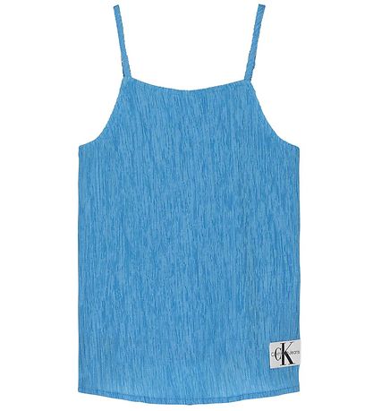 Calvin Klein Tanktop - Crinkle Strap - Blåe Crush