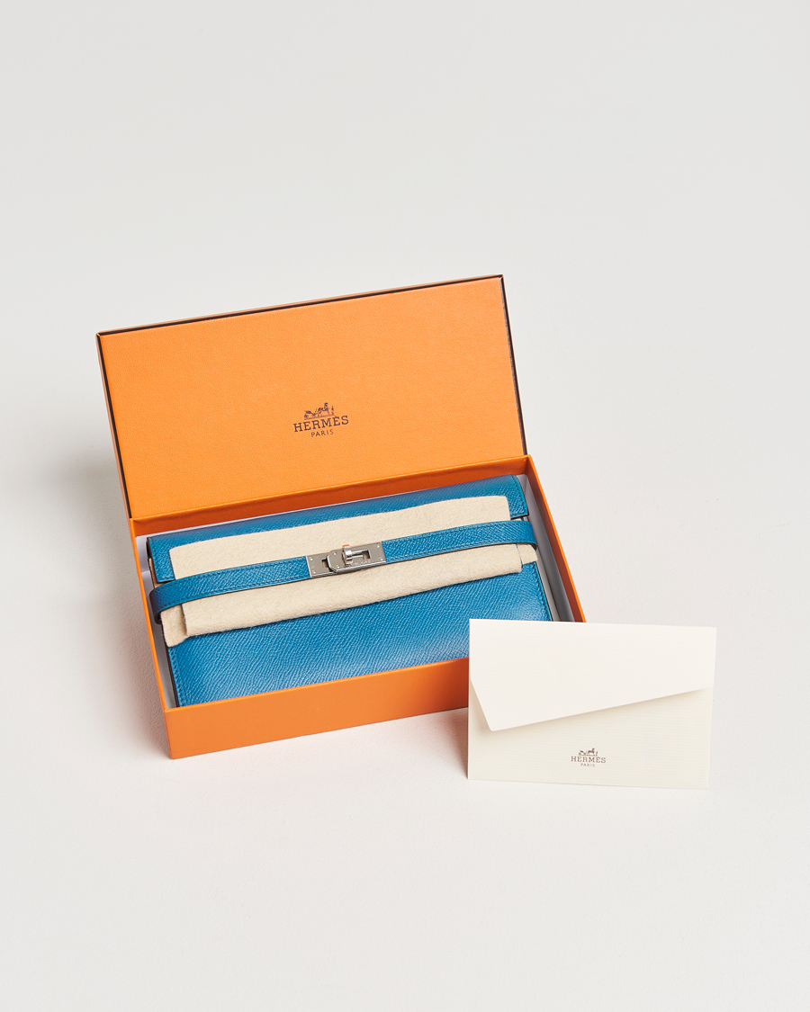Hermès Pre-Owned Kelly Wallet Epsom Leather Blue