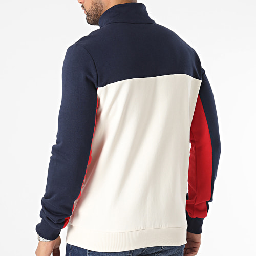 Sweat Zippé FAM0499 Bleu Marine Blanc Rouge