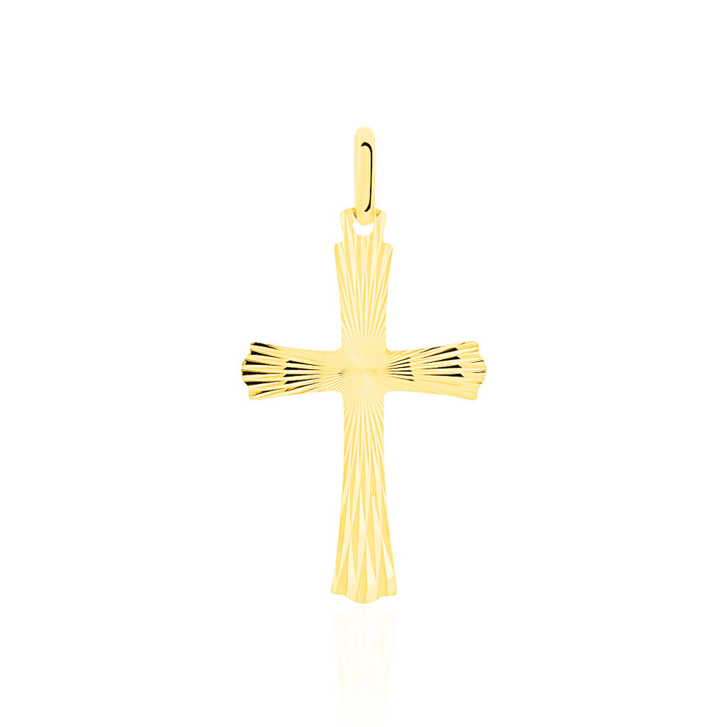 Pendentif Benny Croix Ciselee Or Jaune
