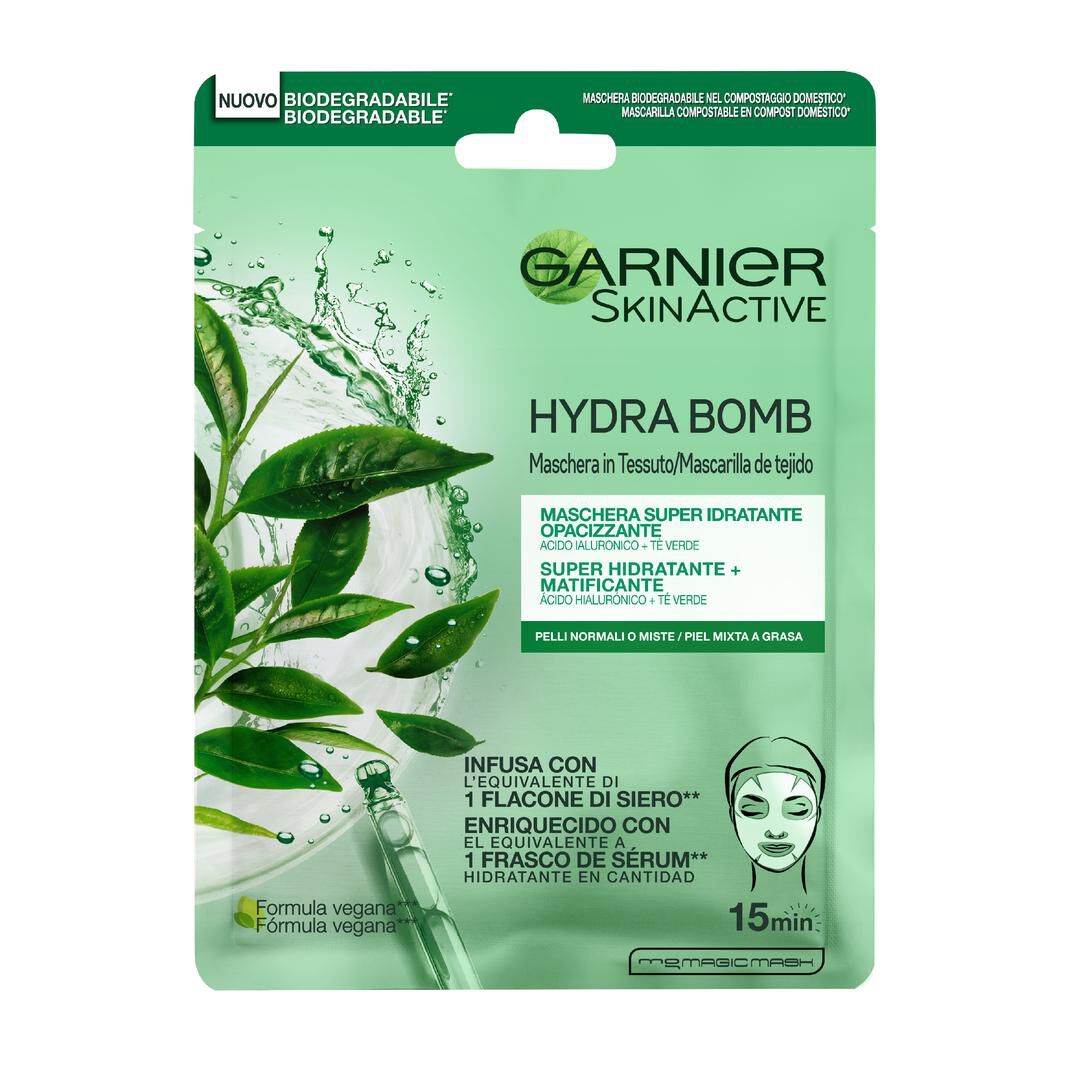 GARNIER  Máscara de Tecido Super Hidratante Reequilibrante Chá Verde - 1un