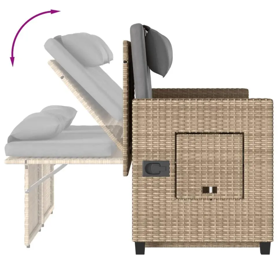 vidaXL - Tuinbank - Beige - Poly rattan