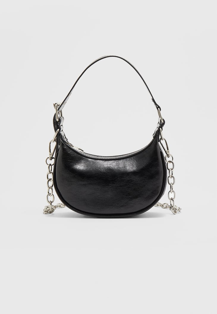 Bolsa transversal com alça de corrente