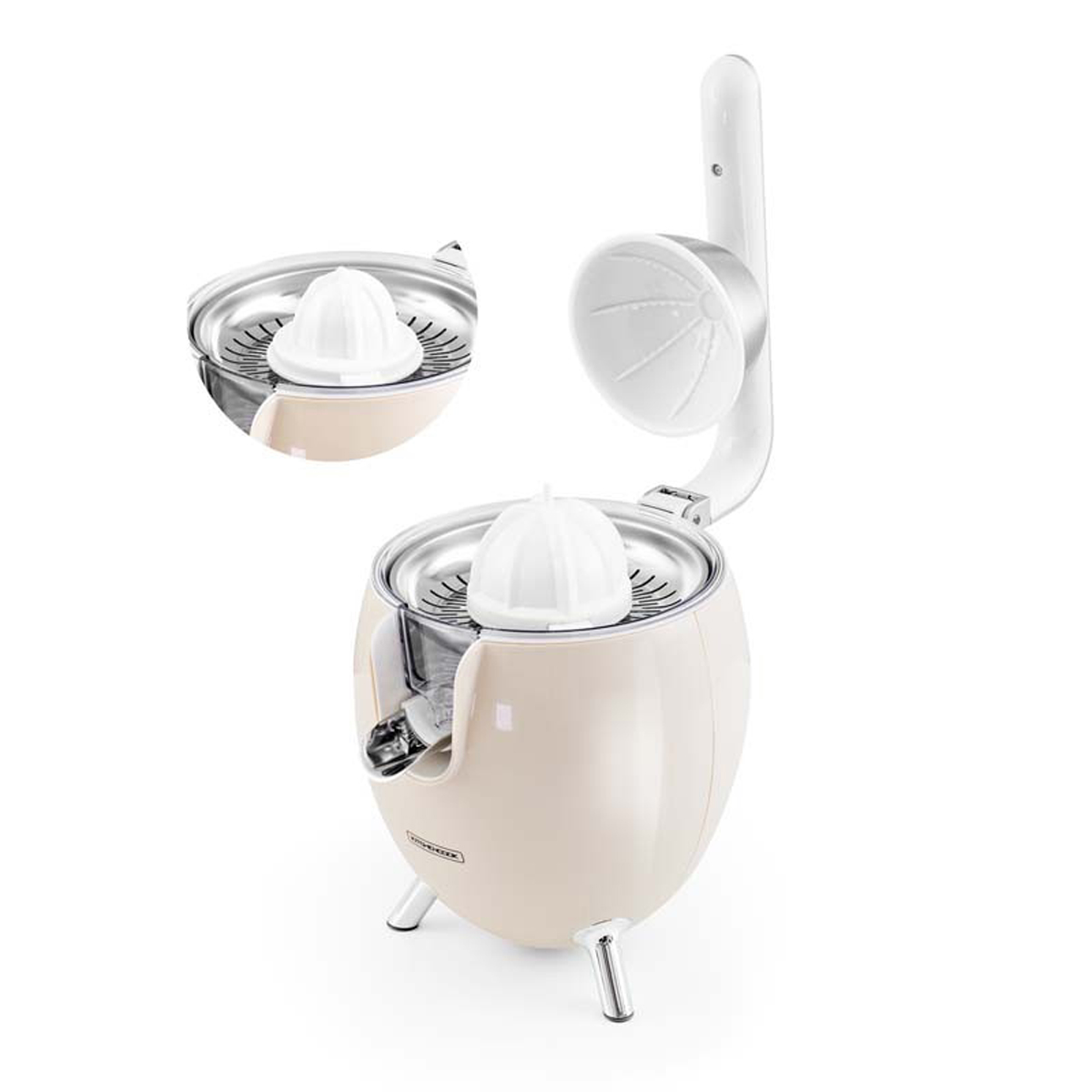 Kitchencook Presse Agrume Electrique  - Bras articulé en Aluminium puissant-cream