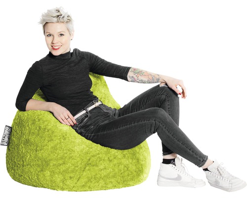 Zitzak Sitting Point Fluffy XL ca. 220 liter groen 70x110 cm