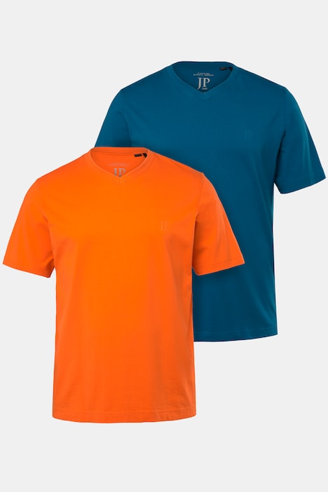 T-Shirts, Basic, 2er-Pack, V-Ausschnitt, Halbarm, bis 8 XL