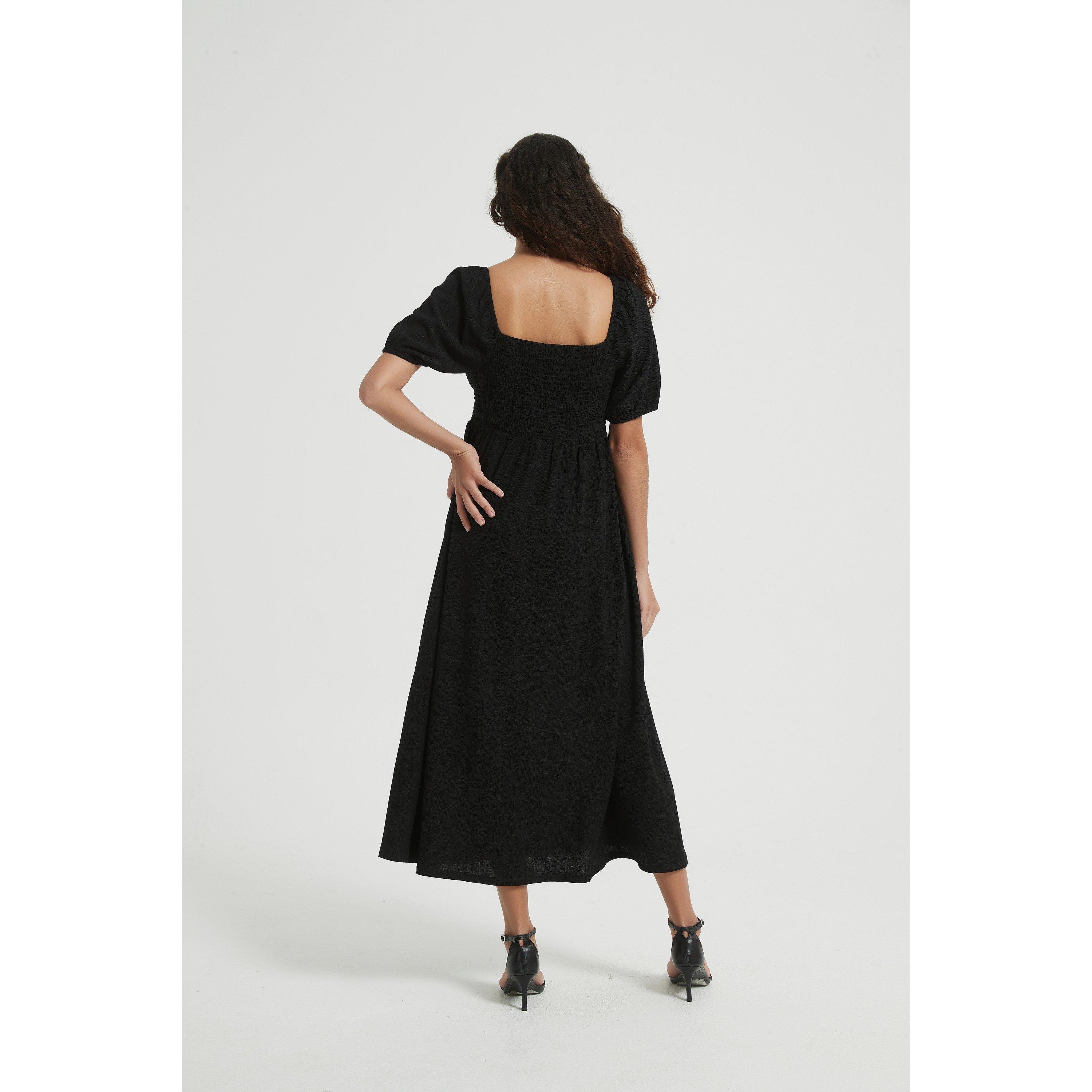 Be You Puff Puff Sleeve Midi Dress