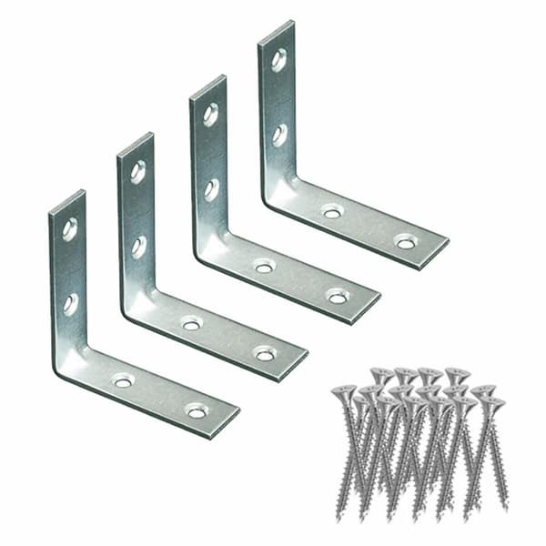 Vinkelfeste EDM 86086 an02 Stål 8 x 8 x 1,5 cm 4 enheter