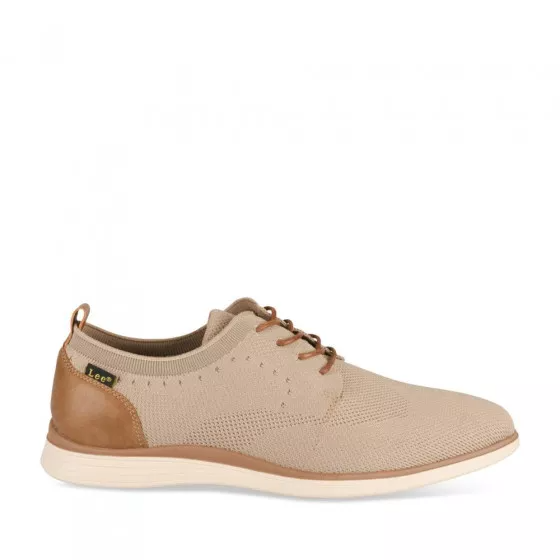 Baskets BEIGE Homme Lacets - LEE