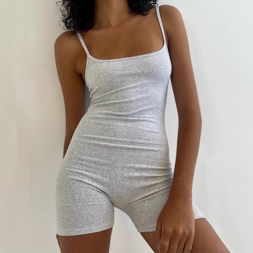 BrickBlack - Spaghettibandjes Playsuit met Effen Kleur