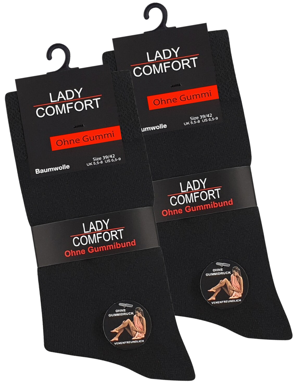 Cotton Prime® 10 Paar Socken ohne Gummibund