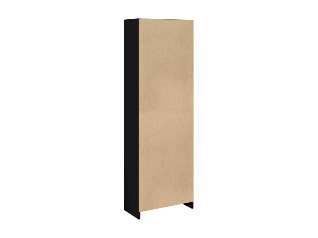 Bibliothèque noir 57x28,5x174 cm bois d'ingénierie