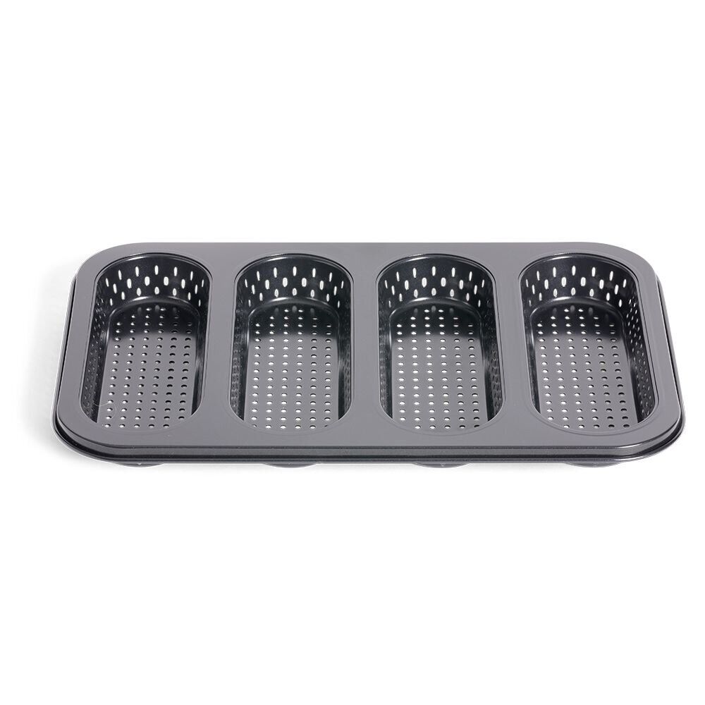 Moule à mini baguette perforé acier noir 33,6x22xH3cm