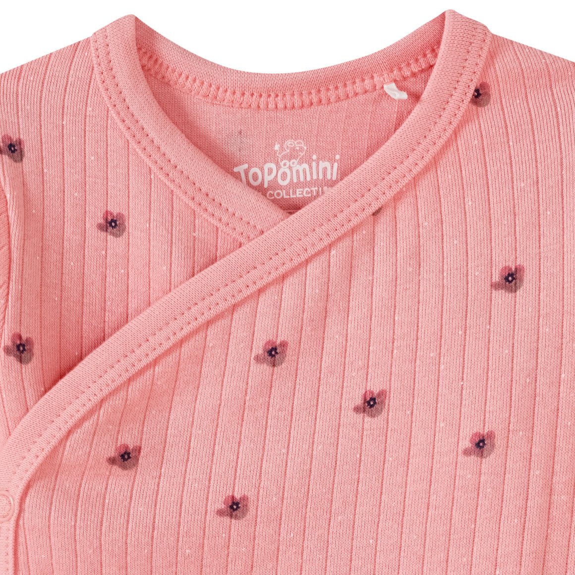 Topomini Pure Collection Newborn Wickelbody mit Blümchen-Allover rosa