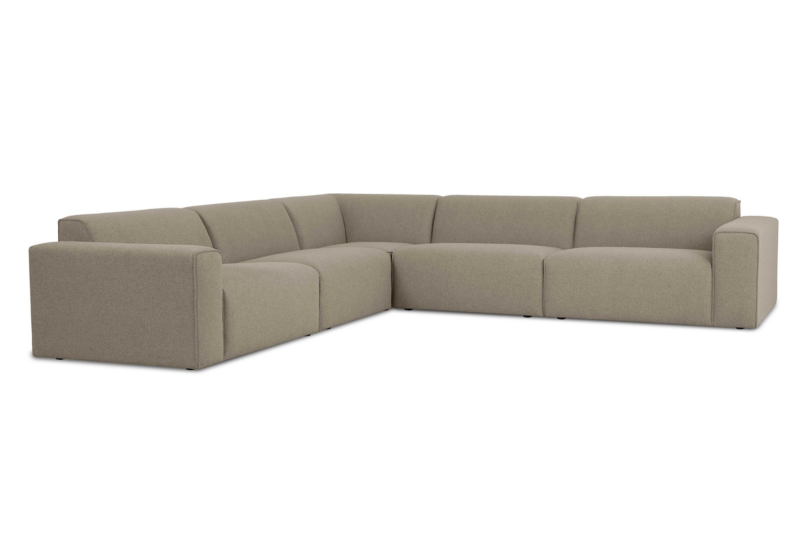 Styl hjørnesofa 33 hjørnesofa duo puter. Tekstil Brooklyn 9 Cappuccino med sorte ben.