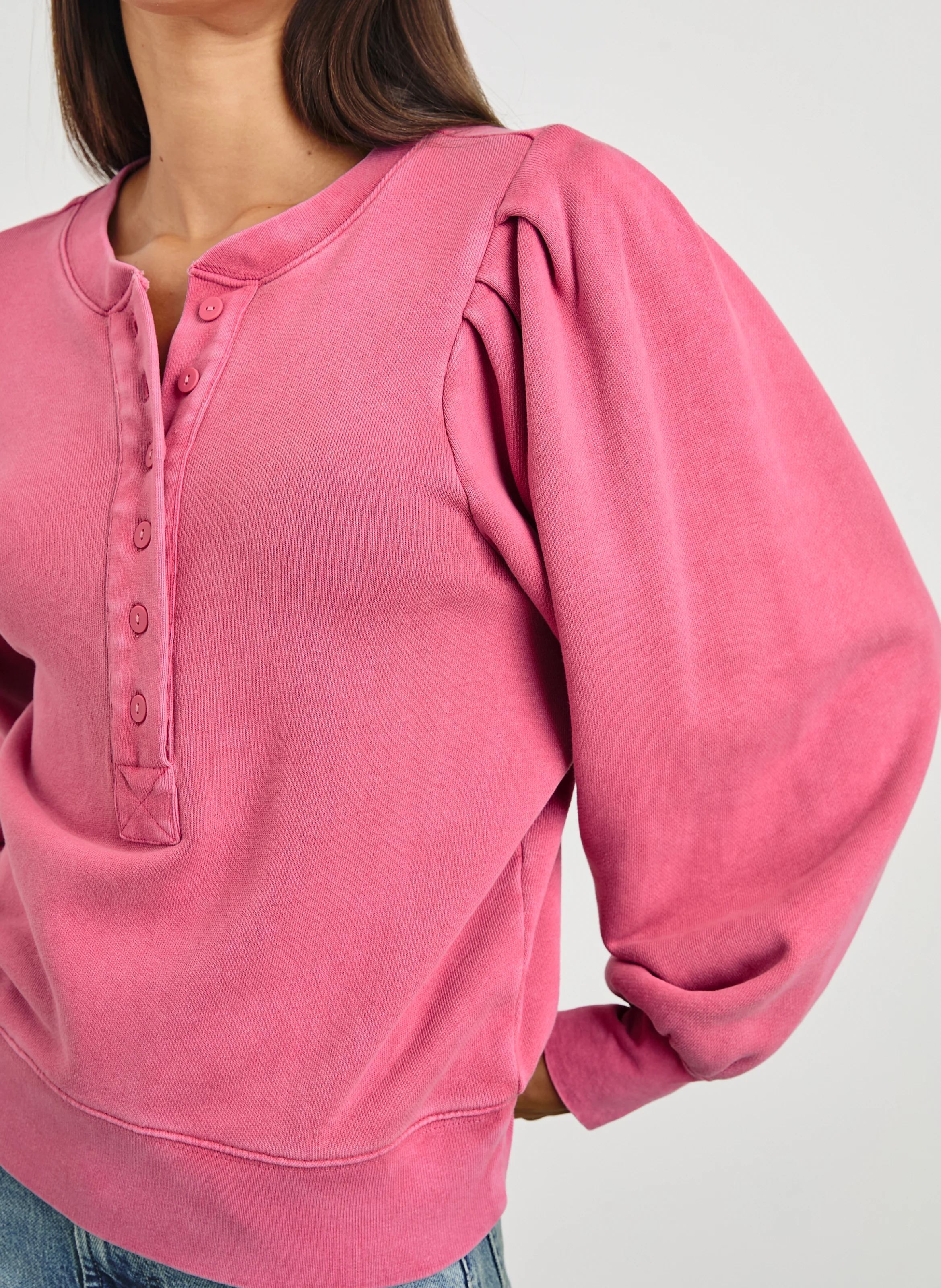 MARIANA - Sweat col rond en coton | Rose