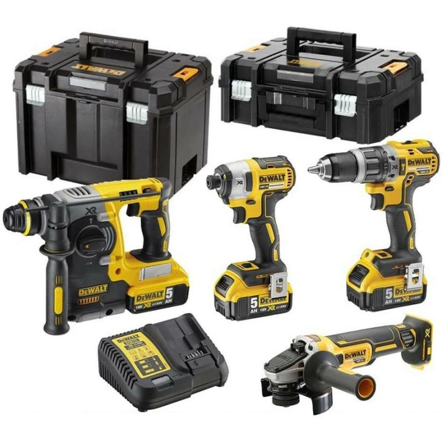 DeWALT DCK422P3T 18V Li-ion accu 4-delige combiset (3x 5.0Ah accu) in 2 TSTAK koffers
