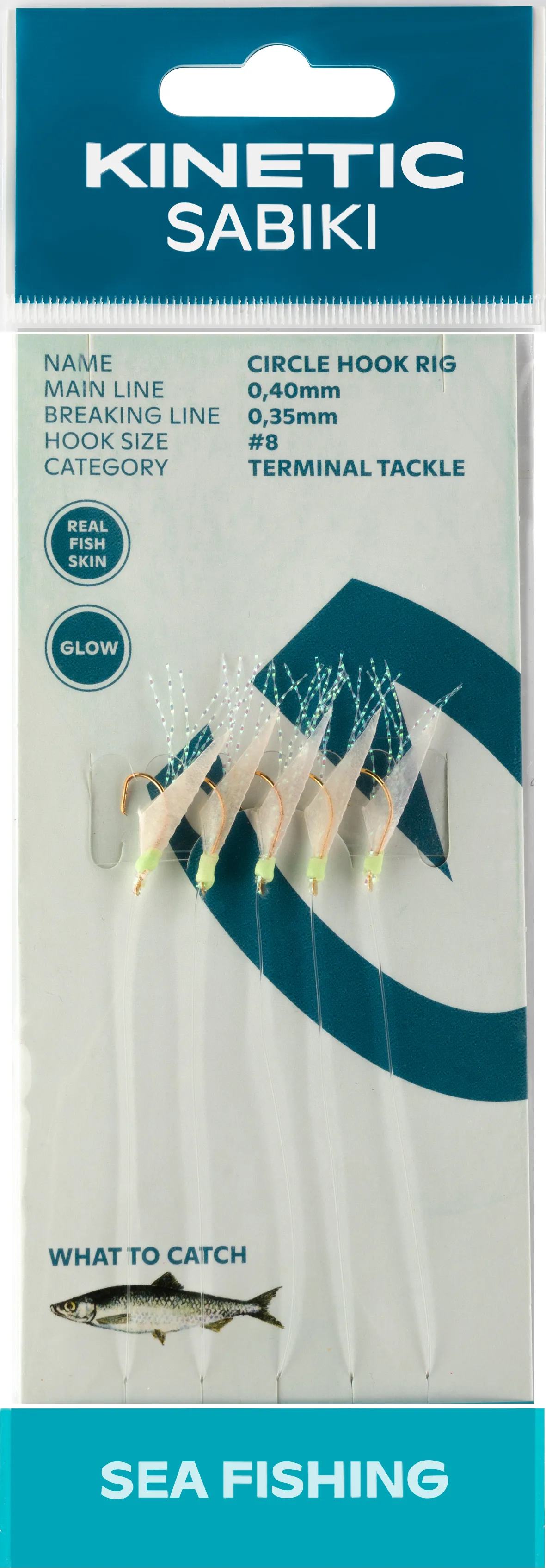 Kinetic Kinetic Sabiki Circle Hook #6 Fishskin/flash