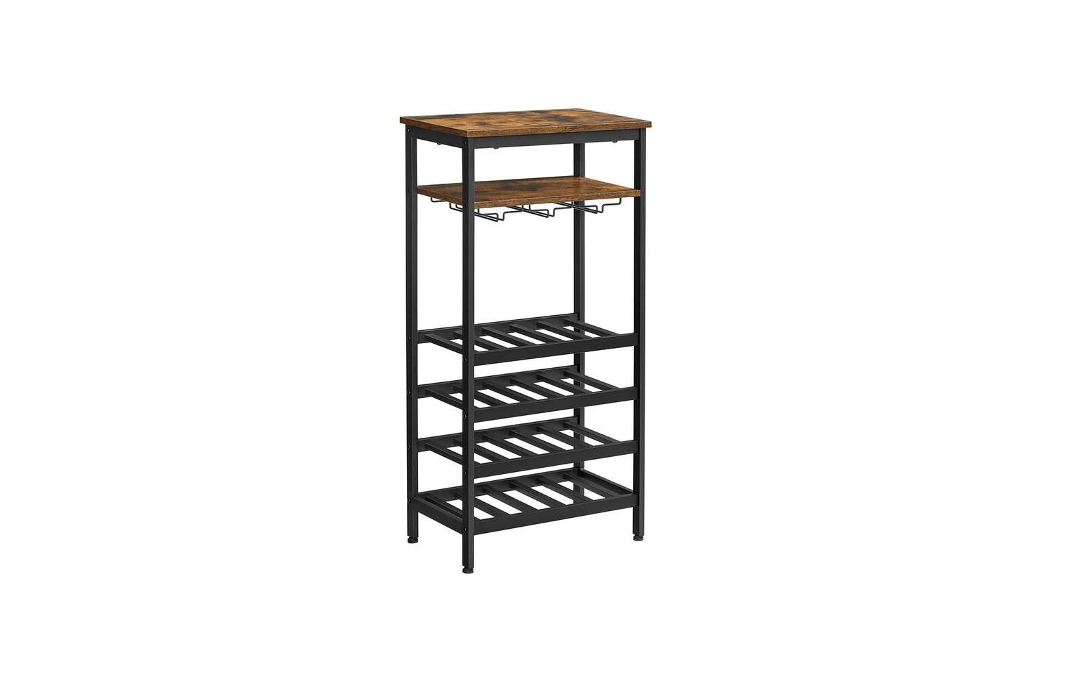 Weinregal 32 cm x 50 cm, Braun/Schwarz<br>Weinflaschenhalter
