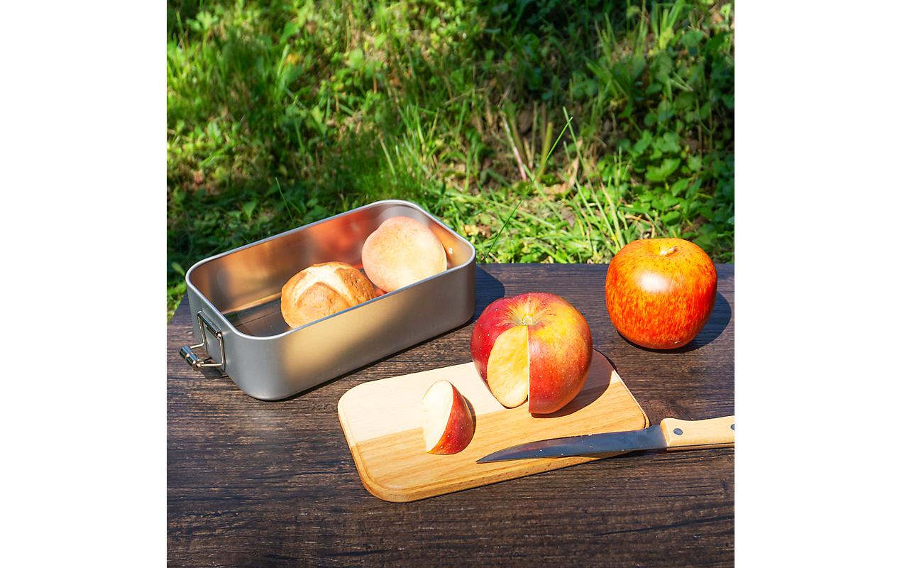 Lunchbox Metall Swiss Tradition Braun, SilberBox mit Holzdeckel