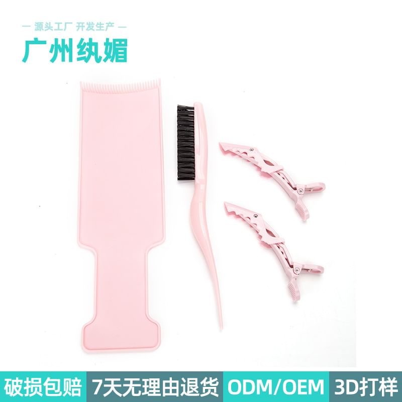 Gizmi - Set van 4: Haarhighlightverfbord + Haarborstel + Haarclip