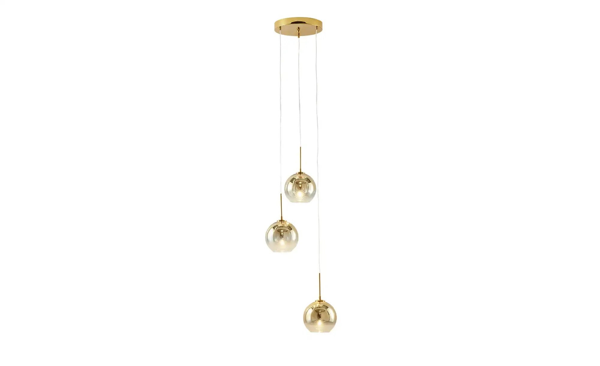 Meisterleuchten LED-Pendelleuchte, messing, Glas goldfarben beschichtet