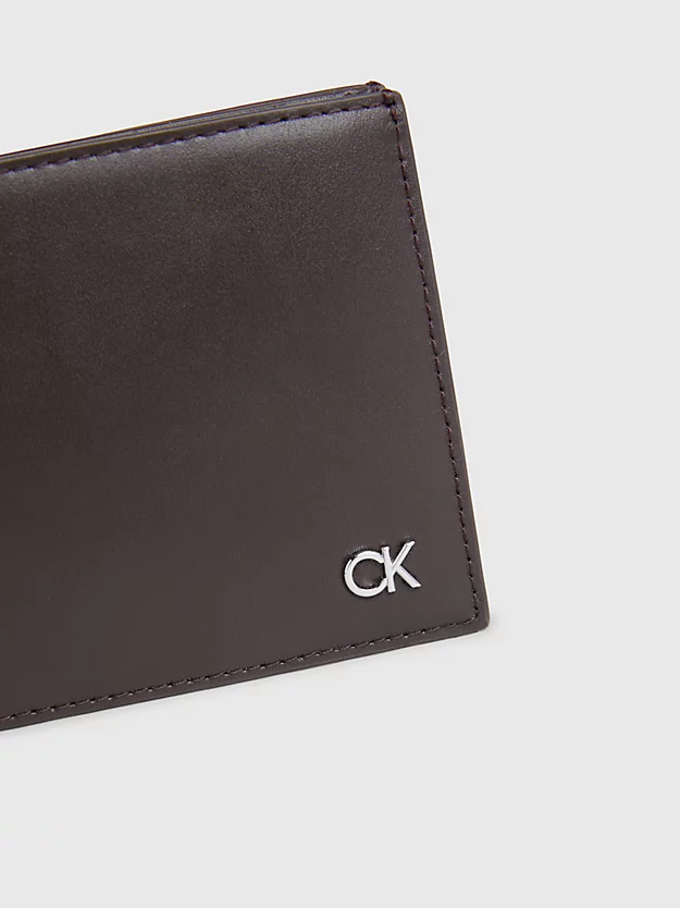Carteira RFID com porta-moedas em couro
