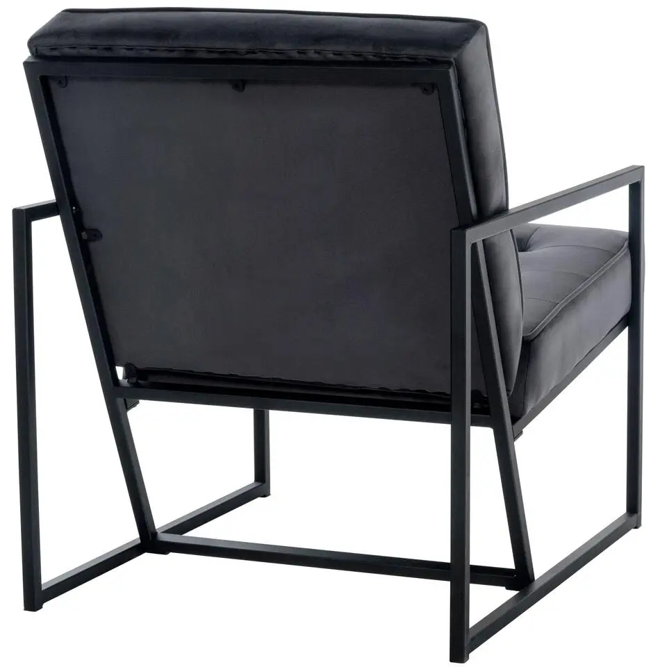 CLP Lounger Avon zwart Frame - Fluweel - grijs