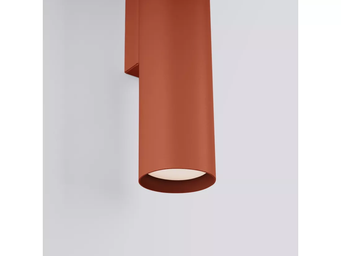 Applique Lagos grenier en acier - 2 sources lumineuses - L.6 x H.30 cm - ocre rouge